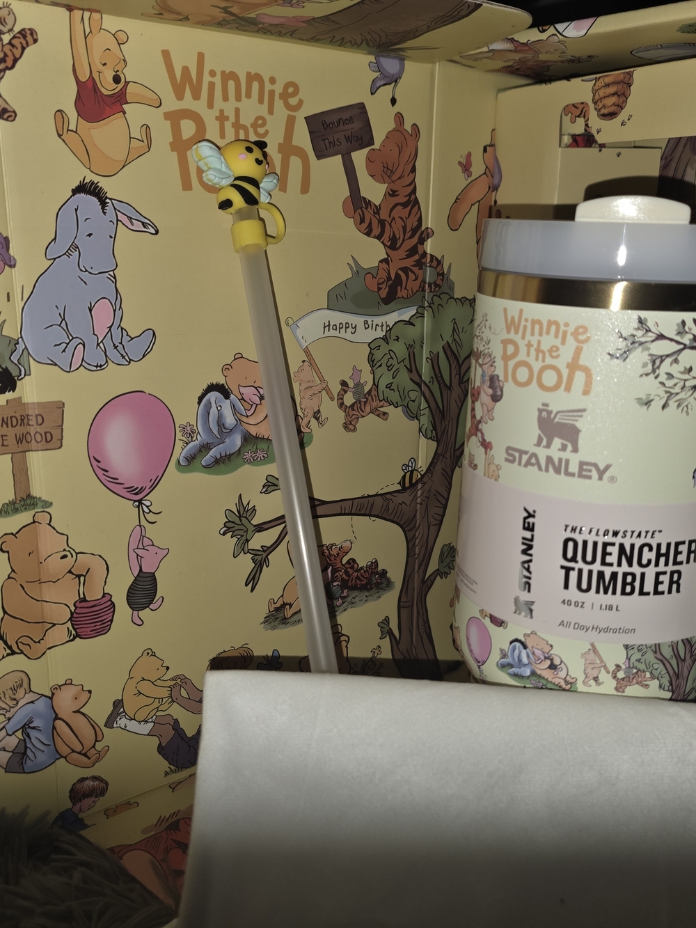 Stanley Winnie the Pooh Pink and Yellow Quencher Tumbler